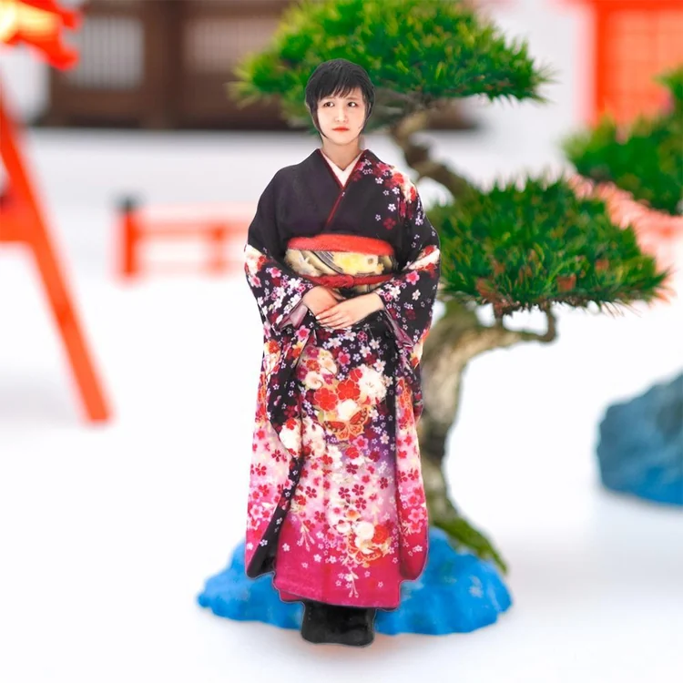 振袖姿を立体で残した人物フィギュアの制作例